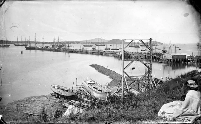 Auckland Annual Regatta viewed from the foot of Hobson Street