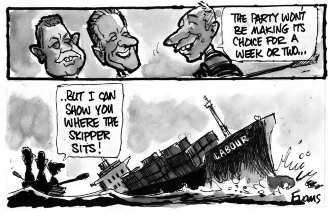 Evans, Malcolm Paul, 1945- :"The Party won't be making it's choice for a week or two ... but I can show you where the skipper sits!" 3 December 2011