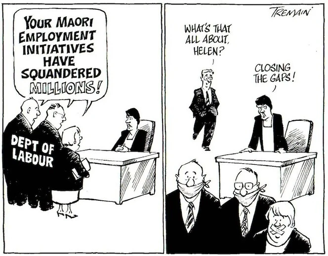 Tremain, Garrick 1941- :Your Maori employment initiatives have squandered millions!... Otago Daily Times, 8 July 2004.