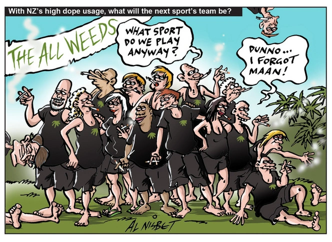 Nisbet, Alistair, 1958- :With NZ's high dope usage, what will the next sport's team be? 21 January 2012