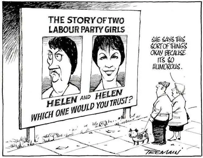 'The story of two Labour Party girls, Helen and Helen, which one would you trust?' "She says this sort of thing's okay because it's so humorous." 22 October, 2008.
