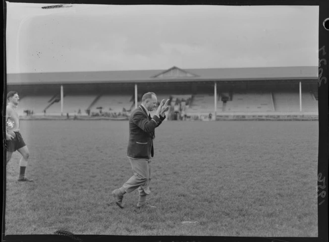 1956 Springbok rugby union football tour, Danie Craven coaching the Springboks at Athletic Park, Wellington