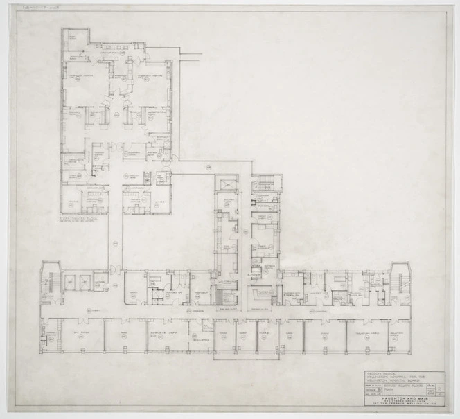 Haughton & Mair, architects :Seddon Block, Wellington Hospital, for the Wellington Hospital Board. Revised fourth floor plan. September 1963