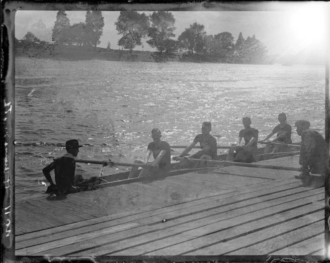 NZEF rowing four on the Thames, England