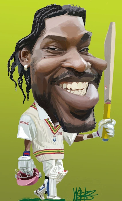 Chris Gayle. 11 December, 2008. | Items | National Library of New Zealand |  National Library of New Zealand