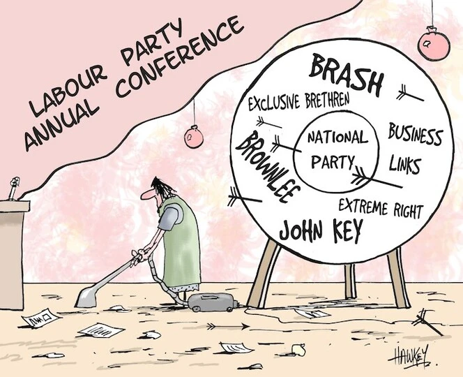 Labour Party Annual Conference. National Party, Brash, Brownlee, John Key, Exclusive Brethren, business links, extreme right. 30 October, 2006.