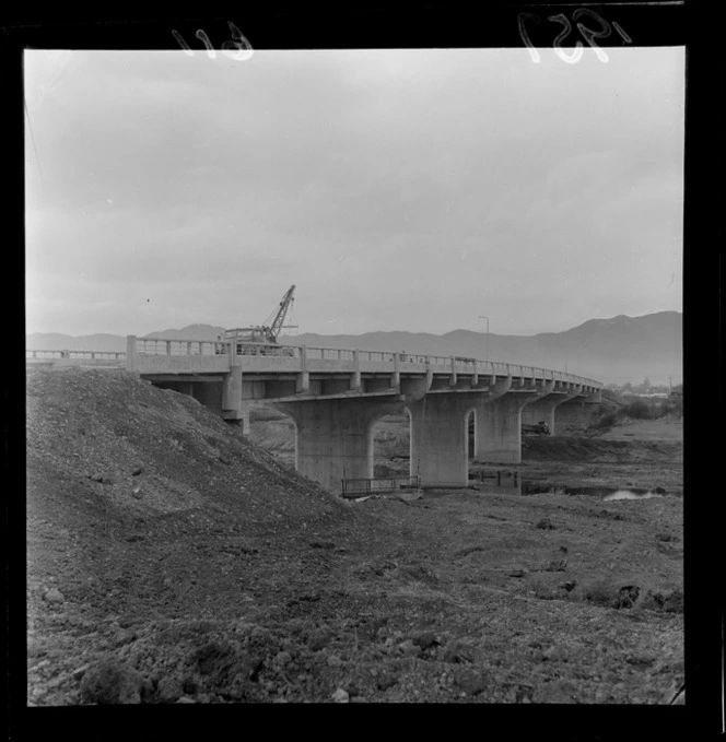 Melling Bridge under construction, Hutt Valley, Wellington Region