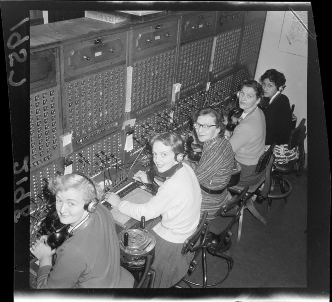 Telephone exchange, operators, Eastbourne, Wellington