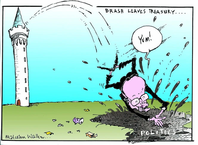 BRASH LEAVES TREASURY.... "Yum!" POLITICS. Sunday News, 28 April 2002