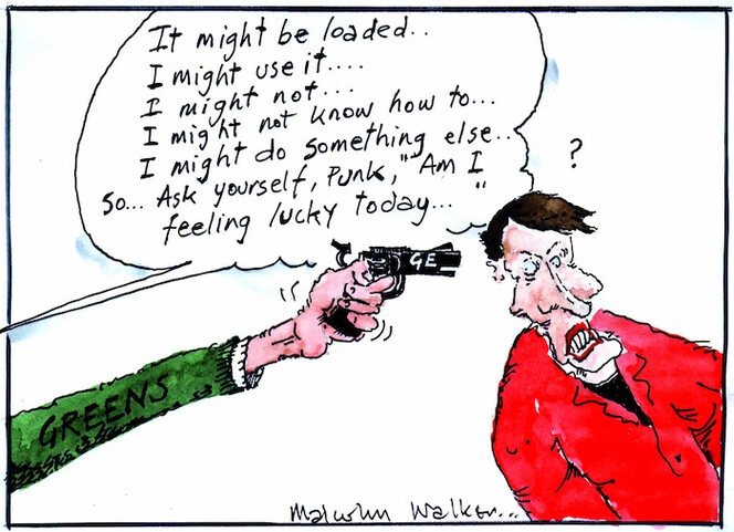 "It might be loaded.. I might use it.. I might not.. I might not know how to.. I might do something else.. So.. Ask yourself, Punk, 'Am I feeling lucky today...'" Sunday News, 5 July 2002