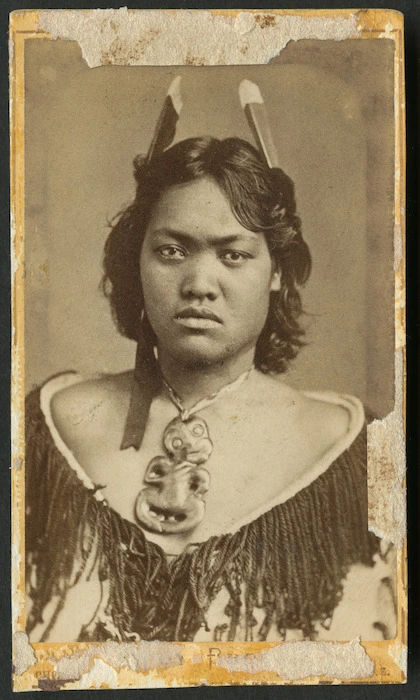 Foy Brothers (Thames) fl 1872 :Portrait of a woman from the Aperahama family of Manaia, Coromandel