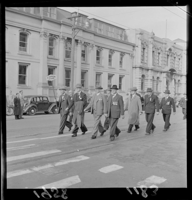 ANZAC service at the Wellington Cenotaph, with South African War Veterans