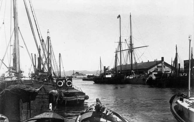 Boats moored in the Iron Pot, Port Ahuriri, Napier