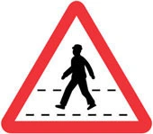 Image: Warning sign for pedestrians