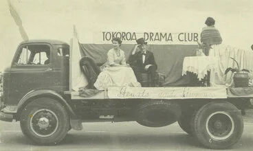 Image: Egmont Box Company, Limited. Tokoroa Drama Club float in a procession, 1950s to 1960s