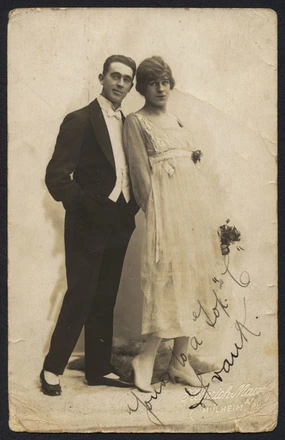 Image: Frank Perkins (left) and female impersonator Stanley Lawson