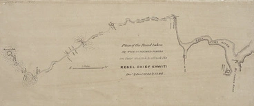 Image: Plan of the road taken by the combined forces on their march to attack the rebel chief Kawiti : Dec & Jan 1845 & 1846