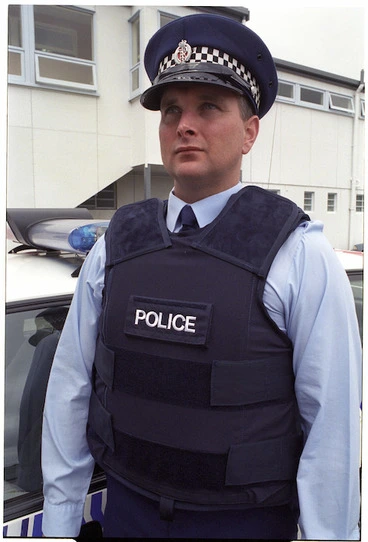 Image: New body armour suit for front line police officers - Photograph taken by Mark Coote.