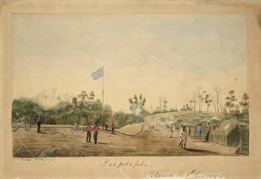 Image: Page, George Hyde, 1823-1908 :Ruapekapeka. Taken on the 11th Jany, 1846.