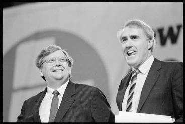 Image: David Lange and Geoffrey Palmer at the Labour Party Conference - Photograph taken by Ross Giblin.