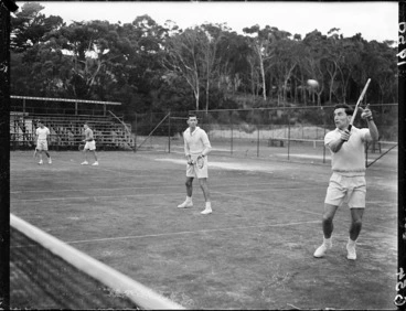 Image: Men's tennis doubles at Easter Tournament