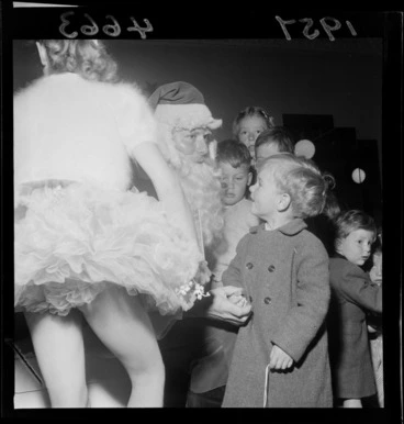 Image: Children with Santa Claus at Kirkcaldies and Stains, Wellington
