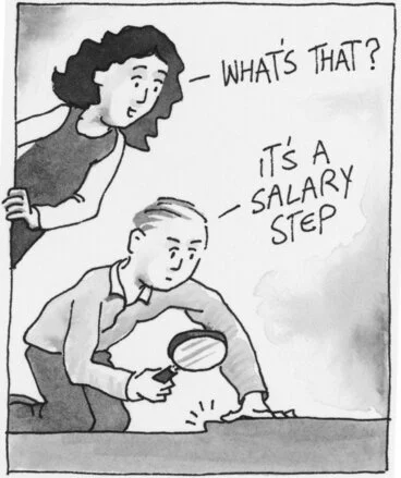 Image: Salary step cartoon