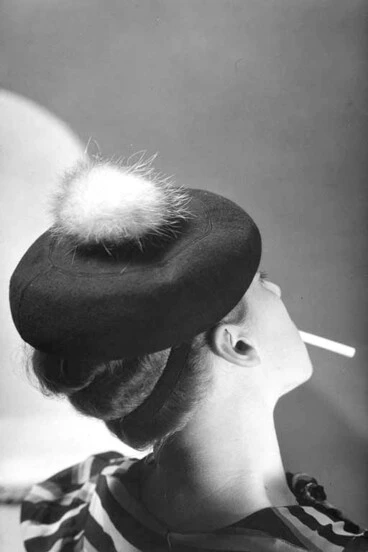Image: Model wearing hat from Milne and Choyce