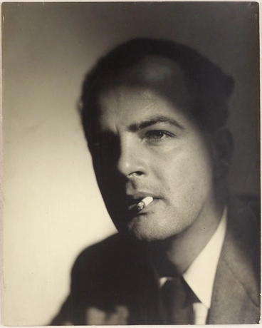 Image: Head and shoulders portrait of Crombie Murdoch with cigarette