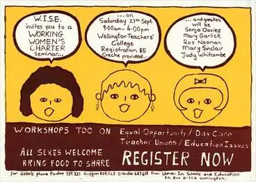 Image: Working Women's Charter seminar poster, 1980