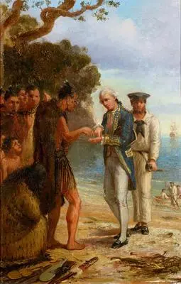 Image: Arrival of Captain Cook; An incident in the Bay of Islands, 29 November 1769