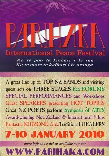 Image: Parihaka International Peace Festival 2010 [poster]