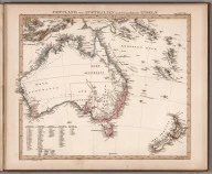 Image: No. LXIII. Stieler's Hand-Atlas (No. 50b). Festland von Australien und benachbarte Inseln.