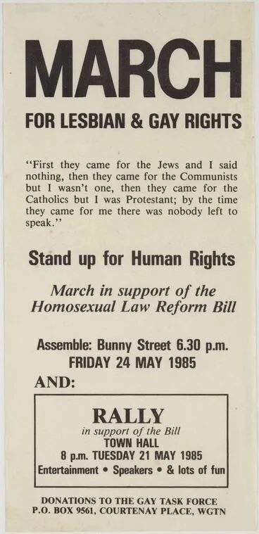 Image: Leaflet, 'March for Lesbian & Gay Rights'