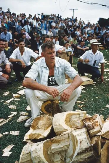 Image: Wood-chopping contest at the Kumeu Agricultural and Pastoral Show