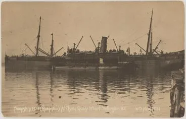 Image: Troopship No. 5 (Ruapehu) at Clyde Quay Wharf. Wellington. NZ