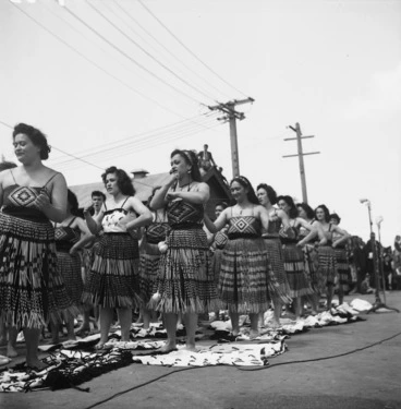 Image: Members of the Ngati-Poneke club performing for the Maori Battalion on their return to New Zealand