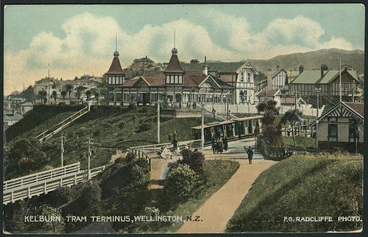 Image: [Postcard]. Kelburn tram terminus, Wellington, N.Z. / F. G. Radcliffe photo[grapher. ca 1910].