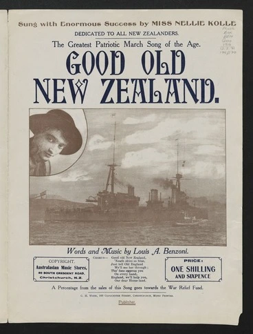 Image: Good old New Zealand / words and music by Louis A. Benzoni ; arr. by Ivan M. Levy.