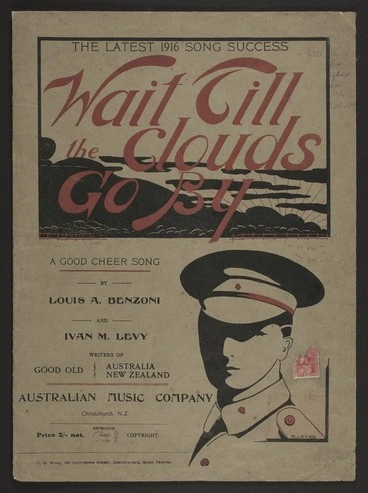 Image: Wait till the clouds go by : a good cheer song / by Louis A. Benzoni and Ivan M. Levy.