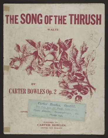 Image: The song of the thrush : waltz, op. 2 / Carter Bowles.