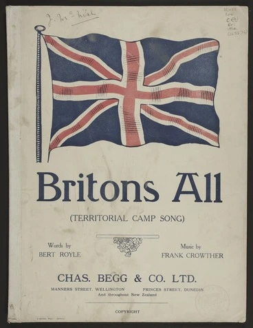 Image: Britons all : territorial camp song / words by Bert Royle ; music by Frank Crowther.