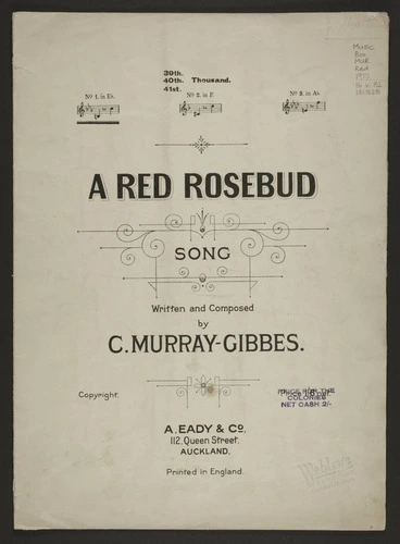 Image: A red rosebud : song / written and composed by C. Murray-Gibbes.