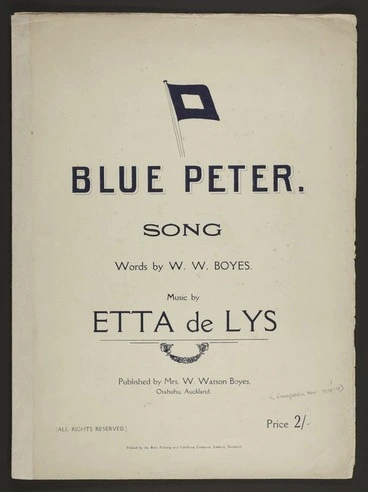 Image: Blue Peter / words by W.W. Boyes ; music by Etta De Lys.