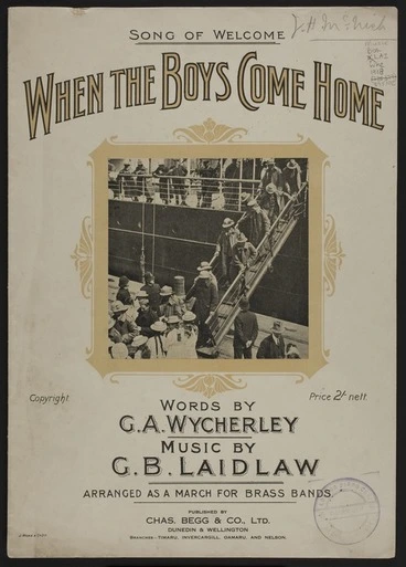 Image: When the boys come home / words by G. A. Wycherley ; music by G. B. Laidlaw.