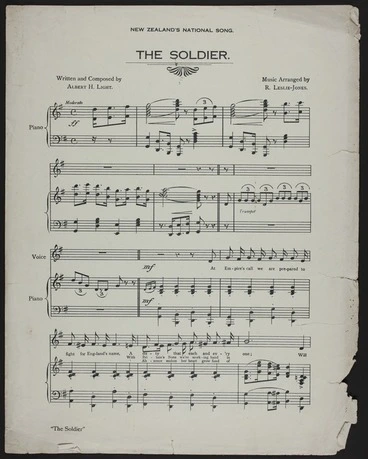 Image: The soldier / written and composed by Albert H. Light ; music arranged by R. Leslie-Jones.