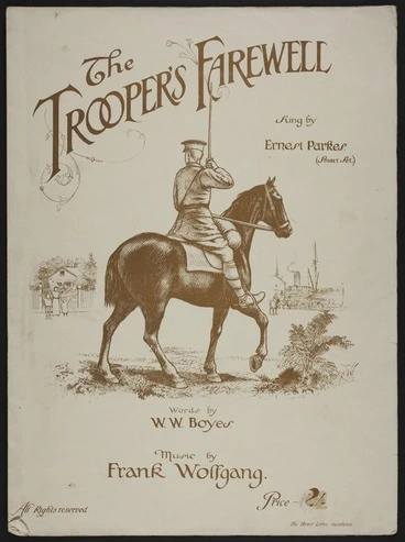 Image: The trooper's farewell / words by W.W. Boyes ; music by Frank Wolfgang.