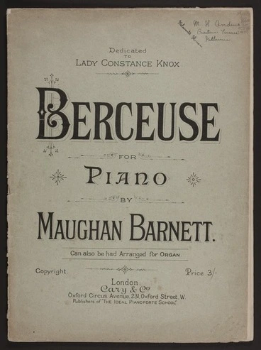 Image: Berceuse for piano / by Maughan Barnett.
