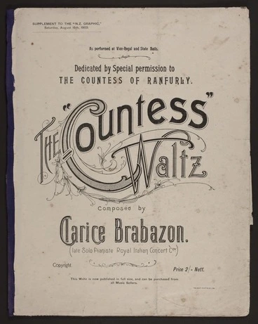 Image: The countess waltz / composed by Clarice Brabazon.