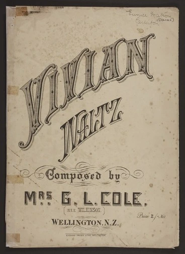 Image: Vivian waltz / composed by Mrs. G.L. Cole (nee Wilkinson).